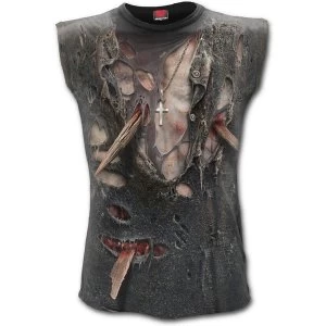 Image of Zombie Wrap Allover Sleeveles Sleeveles Mens Medium T-Shirt - Black