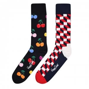 image of Happy Socks 2 Pack Socks Cracker Gift Mens - Red