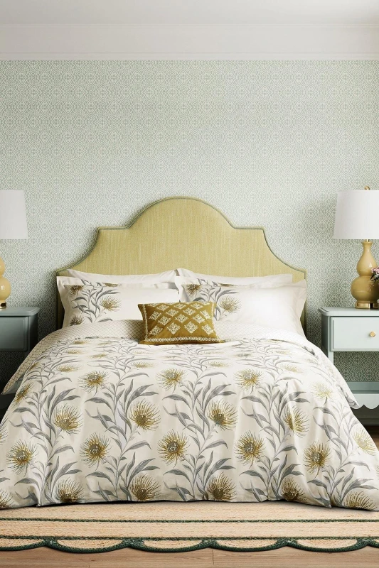 Image of Sanderson Sanderson 'Catherinae' Cotton Duvet Cover Set in Cream Size: Super King Cream Super King Unisex 5016709690973