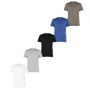 image of Jack and Jones 5 Pack Side Logo T-Shirts - Nv/Bg/Kh/Gr/Wht