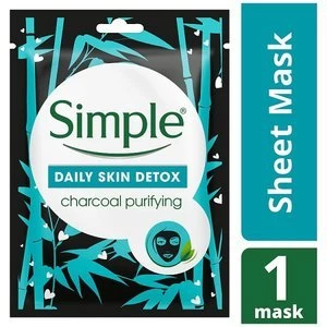 image of Simple Daily Skin Detox Purifying Charcoal Sheet Mask 1 PC