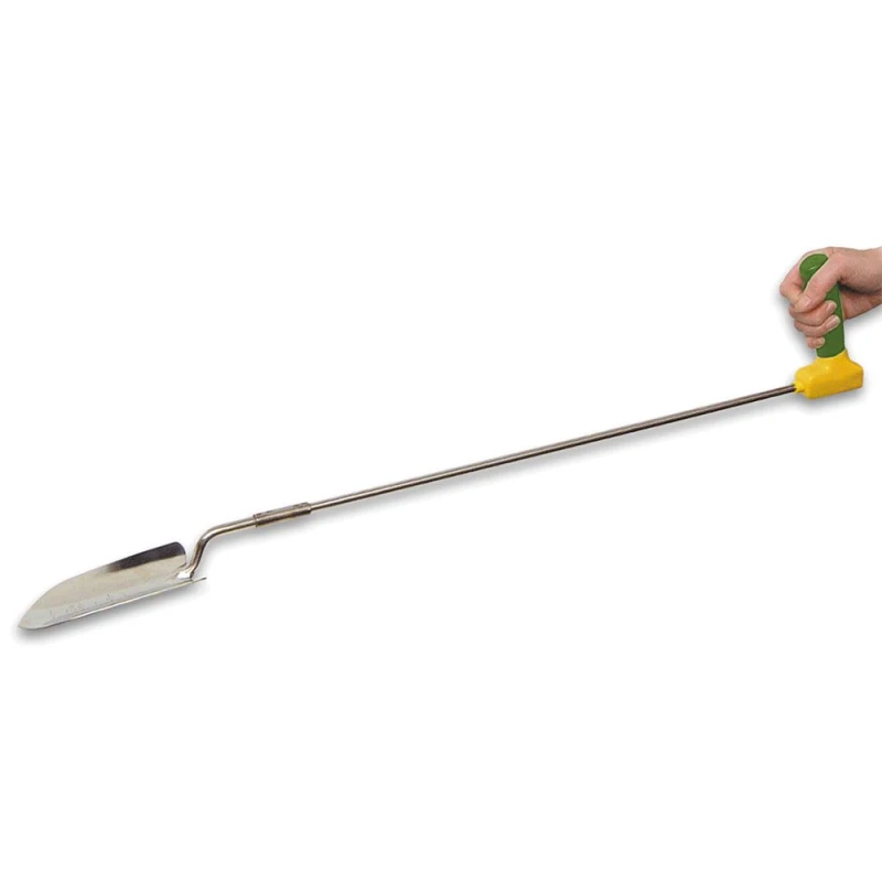 Image of Loops Ergonomically Long Handled Garden Trowel - Reduces Wrist Stress - Gardening Aid Multi