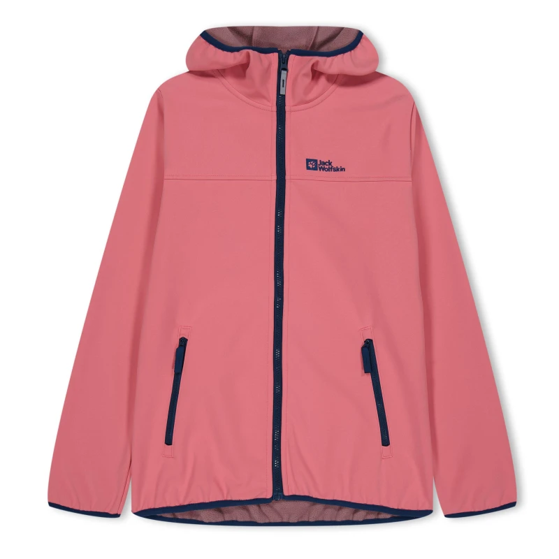 Image of Jack Wolfskin Unisex Kids Fourwinds Weather-Resistant Softshell Jacket Pink unisex 5-6 (116)