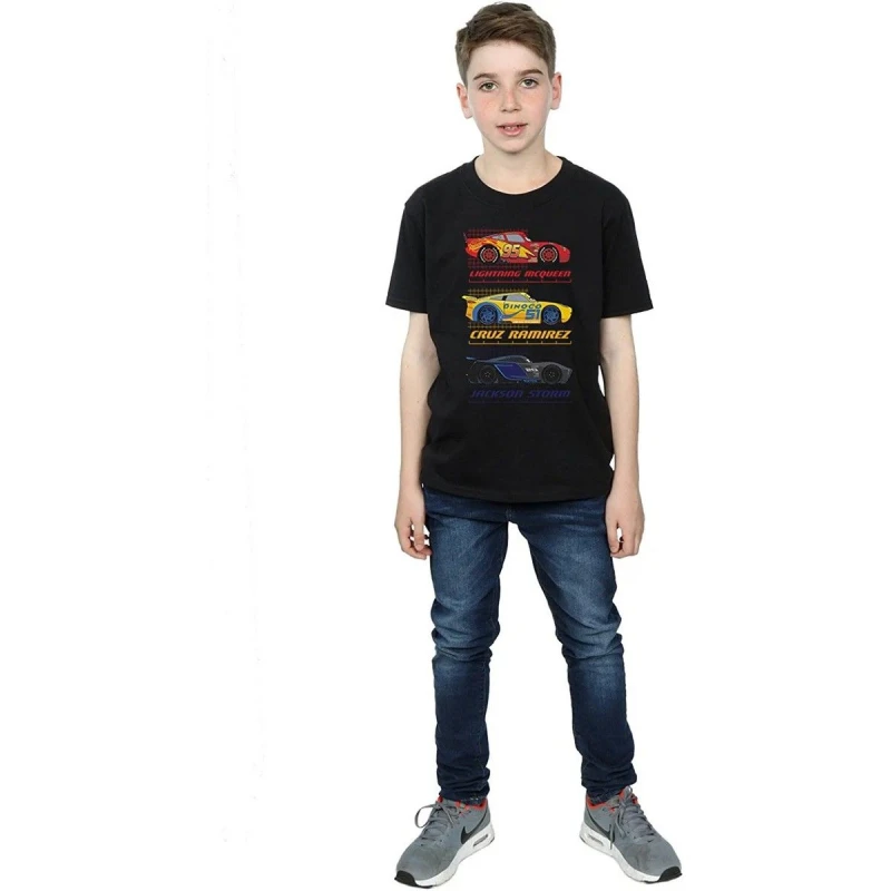 Image of Cars Racer Profile Cotton T-Shirt Black male