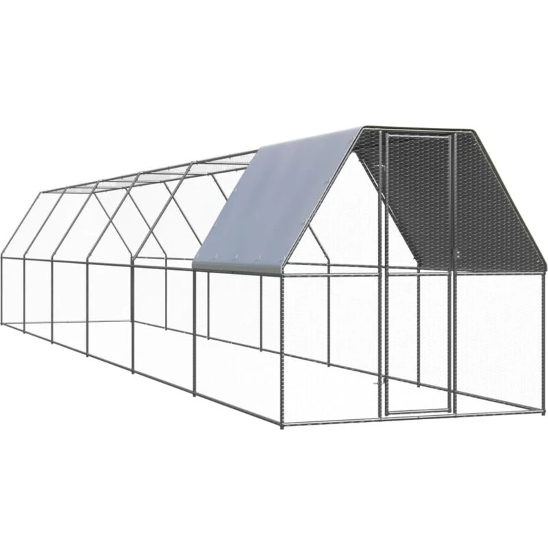Image of VIDAXL Outdoor Chicken Cage 2x12x2 m Galvanised Steel Vidaxl 8720286764718