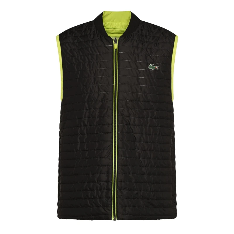 Image of Lacoste Lightweight Reversible Padded Vest Black male S/M