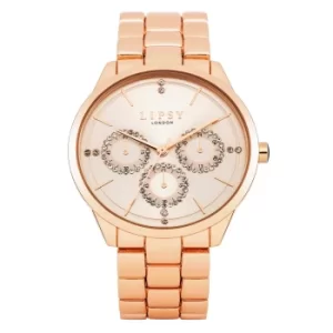 image of Lipsy Rose Gold Bracelet Watch with Rose Gold Mock Multi Dial