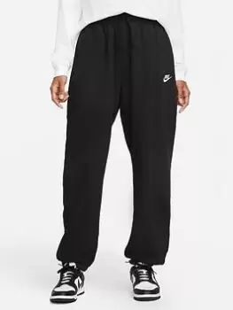 Image of Nike NSW Club Fleece Mid Rise Oversized Joggers - Black/White Size M Women
