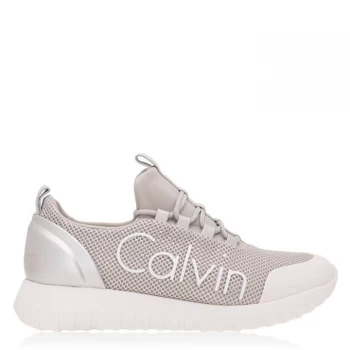 Image of Calvin Klein Jeans Ron Low Top Trainers - Silver/White