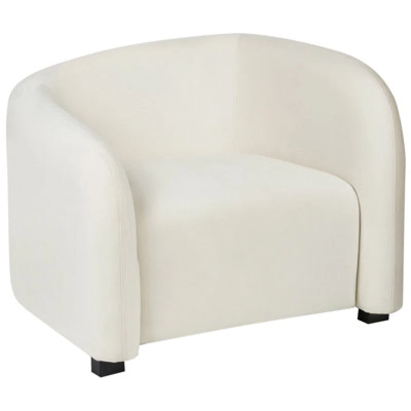 Image of Beliani Velvet Armchair Off-White Veltada