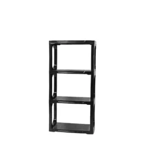 image of 1.4m Heavy Duty Plastic 4 Tier Shelving Garage Storage Unit in Black