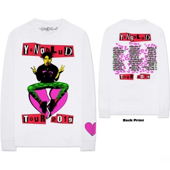 image of Yungblud - Tour Unisex Large Long Sleeved T-Shirt - White