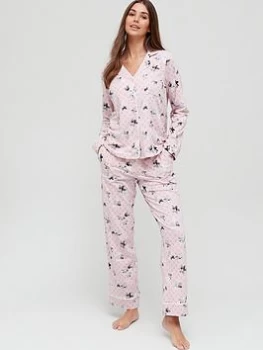 Image of DKNY Modern Classic Printed Pyjama Set - Pink, Size L, Women