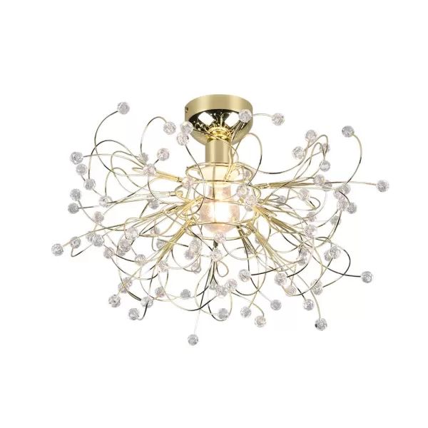 Image of Gloria Modern Semi Flush Ceiling Light Brass polished