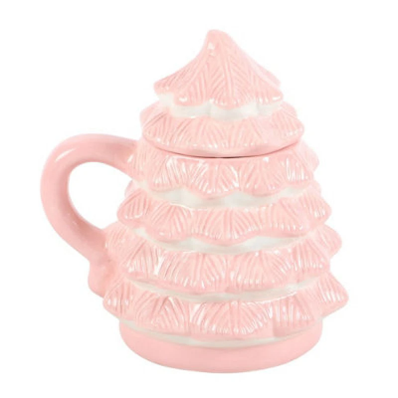 Image of Something Different Something Different Christmas Tree Mug in Pink Pink One Size Unisex 5063527959843