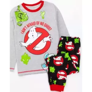 image of Ghostbusters Boys I Aint Afraid Of No Ghosts Pyjama Set (5-6 Years) (Grey/Red/Black)