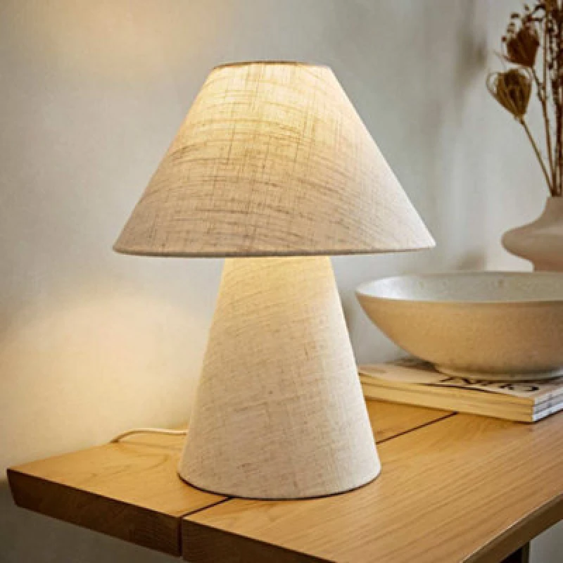 Image of ValueLights ValueLights Gigi Natural Linen Full Fabric Tapered Lamp Shade Table Lamp Natural One Size Unisex 5016529273356