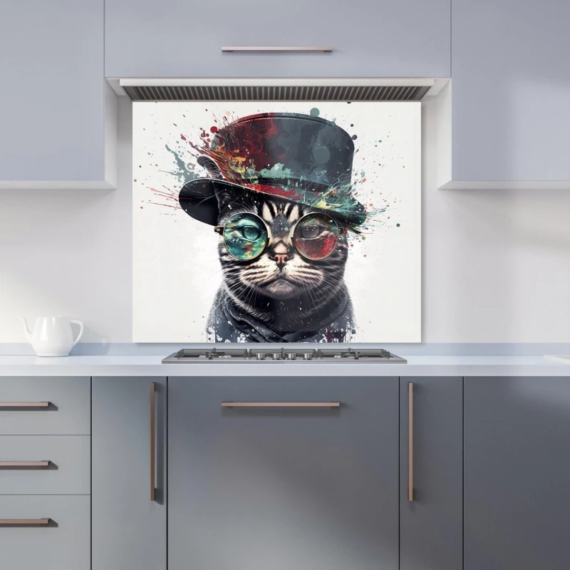 Image of Warren Reed - Designer American Shorthair Cat Splashart Kitchen Splashback Size: 600mm x 750mm Multicolor Unisex 600mm x 750mm