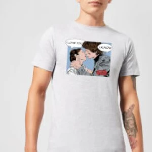 Image of Star Wars Leia Han Solo Love Mens T-Shirt - Grey - 3XL