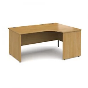 image of Dams International Right Hand Ergonomic Desk with Oak Coloured MFC Top and Graphite Panel Ends and Silver Frame Corner Post Legs Contract 25 1600 x 12