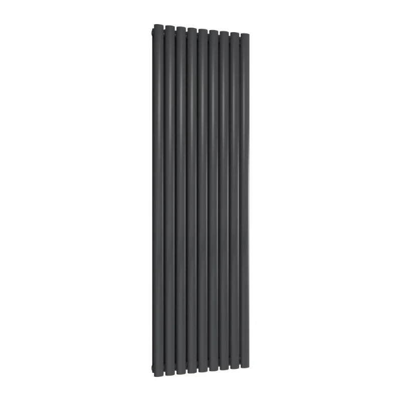 Image of Bathroom Kingdom Neva Anthracite Double Oval Vertical Radiator 1800x531 in Grey Grey Unisex