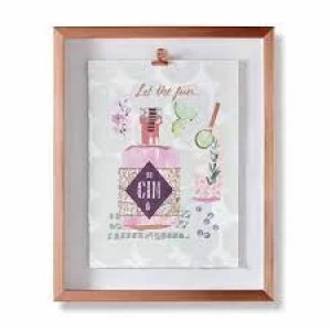 image of Art For The Home Let The Fun Be Gin Card, MDF Frame