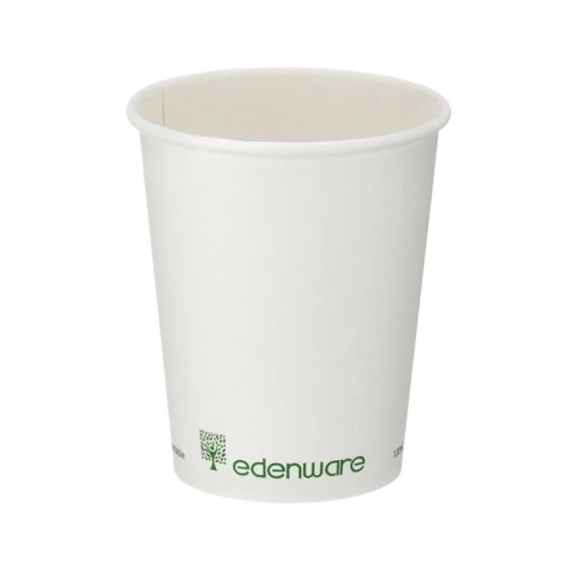 Image of Edenware Go-Pak Single Wall Coffee Cup PLA Lined 8oz White (Pack of 1000) B01022 B01022