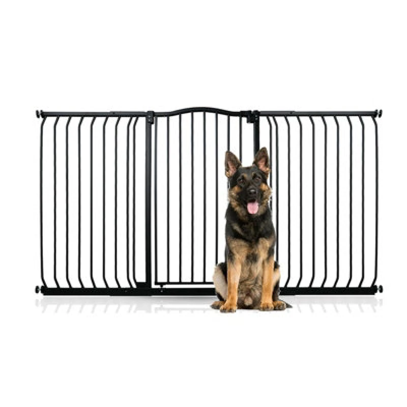 Image of Bettacare Extra Tall Curved Top Dog Gate, 170Cm - 179Cm, Matt Black, Extra Tall 100Cm In Height, Pressure Fit Pet Gate