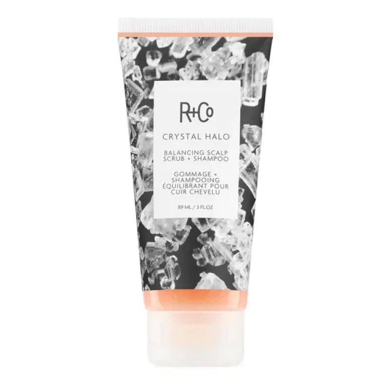 Image of R and Co Crystal Halo Balancing Scalp Scrub + Shampoo 3 oz.