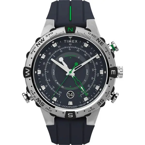 Image of Timex Mens Timex Watch One Size Silver, Black and Blue 40144890000