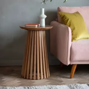 Image of Gallery Interiors Goodwin Slatted Side Table Oak