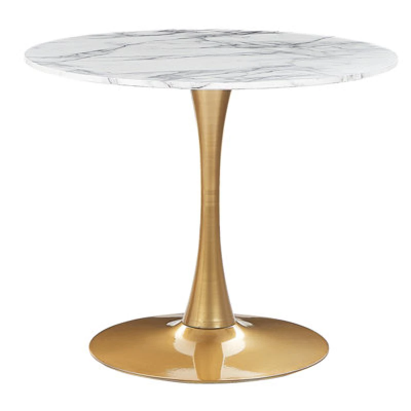 Image of Beliani Dining Table Boca Marble/ Gold 90 Cm 90 Cm