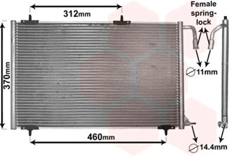 Image of VAN WEZEL Air conditioning condenser VAN WEZEL 40005257