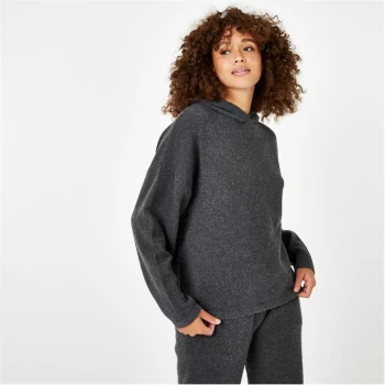 image of Jack Wills Lounge Knitted Hoodie - Charcoal