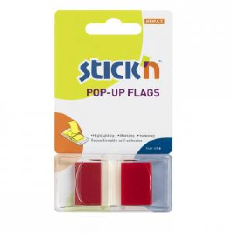 Image of ValueX Pop-Up Flags Page Markers 45x25mm Red (Pack 50) - 26021