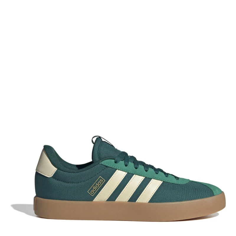 Image of adidas Mens Vl 3.0 Court Trainers Green/Vanilla male 7 (40.7)