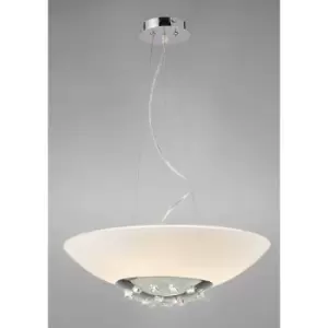 image of Diyas - Amada pendant lamp 6 Bulbs polished chrome / frosted glass