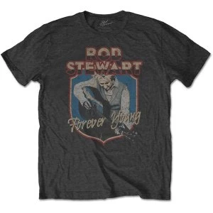 Image of Rod Stewart - Forever Crest Mens Large T-Shirt - Charcoal Grey