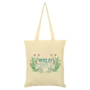 image of Grindstore Wild Child Tote Bag (One Size) (Cream/Green)