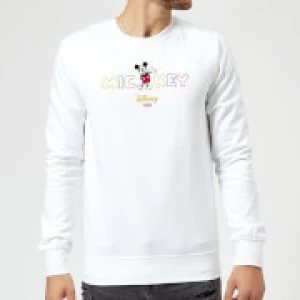 Image of Disney Mickey Mouse Disney Wording Sweatshirt - White