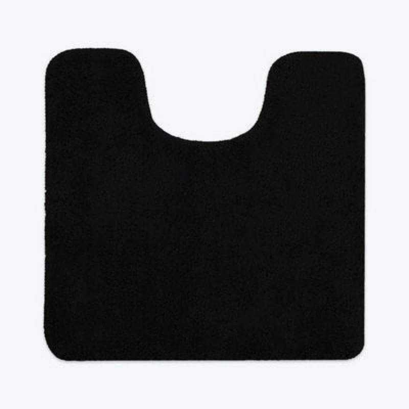 Image of Allure Bath Fashions Luxury Microfibre Pedestal Toilet Mat Non-Slip - Black