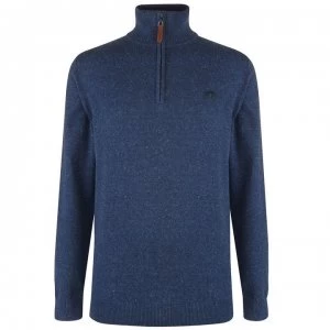 image of Raging Bull Raging Mens quarter Zip Fleeced Sweater - Navy74