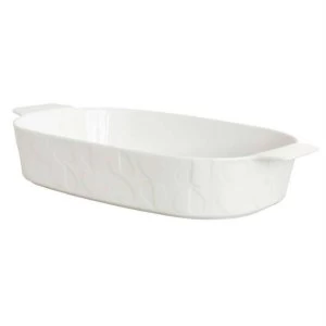 image of Beau & Elliot Embossed Large Oven Dish - White