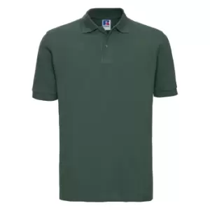 Image of Russell Mens 100% Cotton Short Sleeve Polo Shirt (2XL) (Bottle Green)