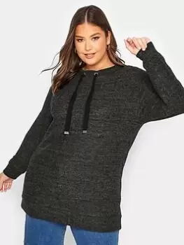 Image of Yours Soft Touch High Neck Jumper - Grey, Size 16, Women