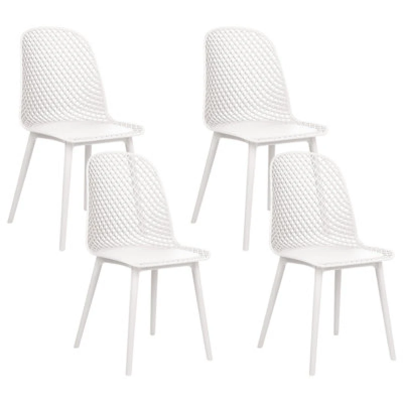 Image of Beliani Set Of 4 Dining Chairs Emory White