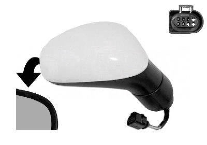 Image of VAN WEZEL 4939808 Wing mirror * HAGUS * Right, Heatable, primed Outside Mirror (50)