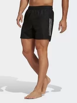 Image of adidas Short Length Mid 3-stripes Swim Shorts, Black Size XL Men