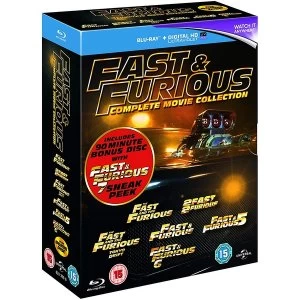 image of Fast & Furious 1-6 (includes sneak peek of Fast & Furious 7) Bluray