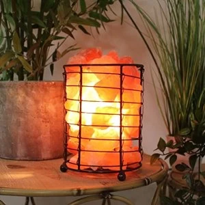 Image of Hestia Global Artisan Basket of Rocks Salt Lamp 17cm